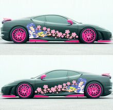 Load image into Gallery viewer, Anime Car Vinyl Decal – JDM Itasha Wrap for Hood, Door, or Side – Full Color Waifu Sticker for Drift Cars, Tuners, or Show Builds
