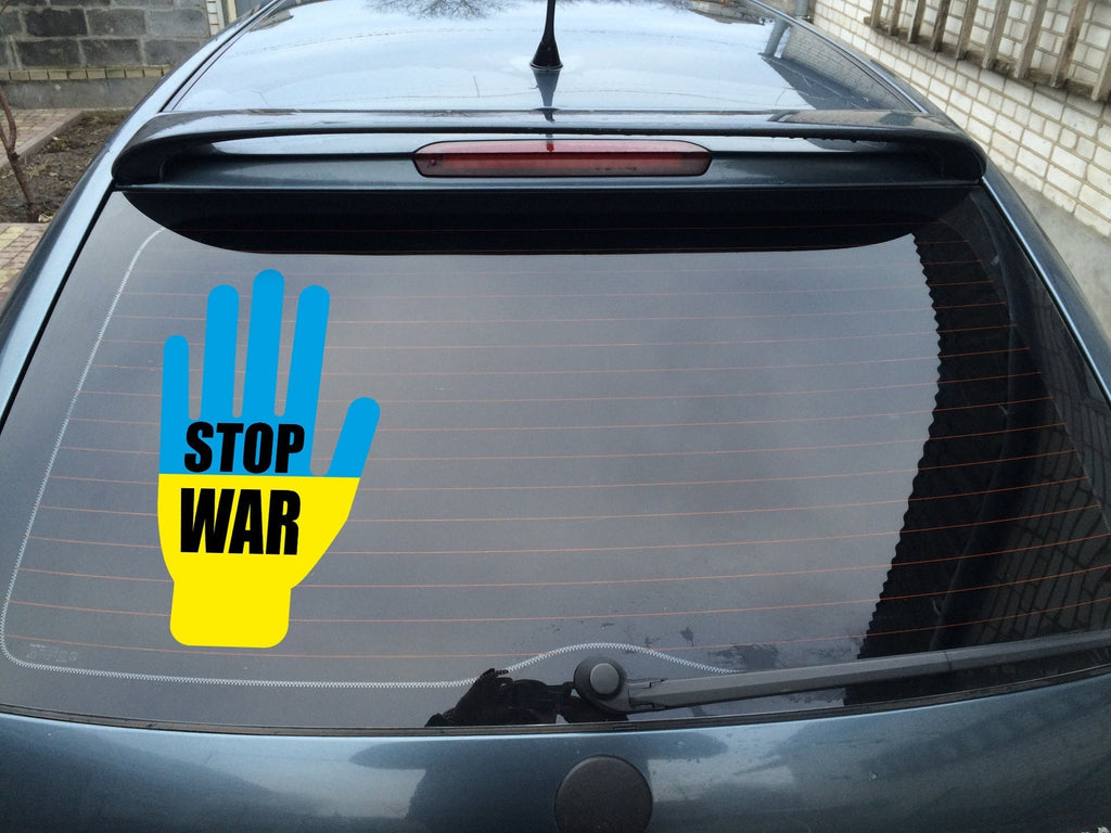 No War Car Decal, Support Ukraine Stickers, Stop War Car Decal, Stickers in support of Ukraine, Stand for Ukraine Car Vinyl