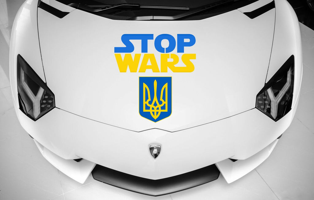 Stop War Car Decal, No War Decals, Support Ukraine Stickers, Stand for Ukraine Car Vinyl Decal, Pray for Ukraine Car Vinyl Stickers