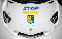 Load image into Gallery viewer, Stop War Car Decal, No War Decals, Support Ukraine Stickers, Stand for Ukraine Car Vinyl Decal, Pray for Ukraine Car Vinyl Stickers