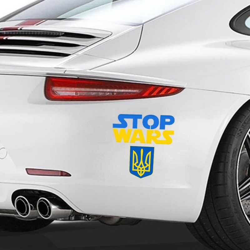 Stop War Car Decal, No War Decals, Support Ukraine Stickers, Stand for Ukraine Car Vinyl Decal, Pray for Ukraine Car Vinyl Stickers