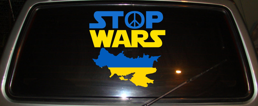 Stand for Ukraine Car Vinyl Decal, No War Decals, Support Ukraine Stickers, Stop Wars label, Pray for Ukraine Car Vinyl Stickers