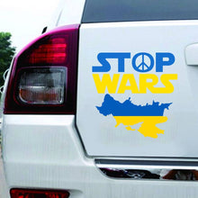 Load image into Gallery viewer, Stand for Ukraine Car Vinyl Decal, No War Decals, Support Ukraine Stickers, Stop Wars label, Pray for Ukraine Car Vinyl Stickers