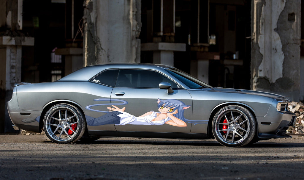 Sexy Anime Stickers, Manga Theme Side Car Wrap, Full Color Car Vinyl Design, Vinyl Decal, Large Vehicle Graphics Wrap