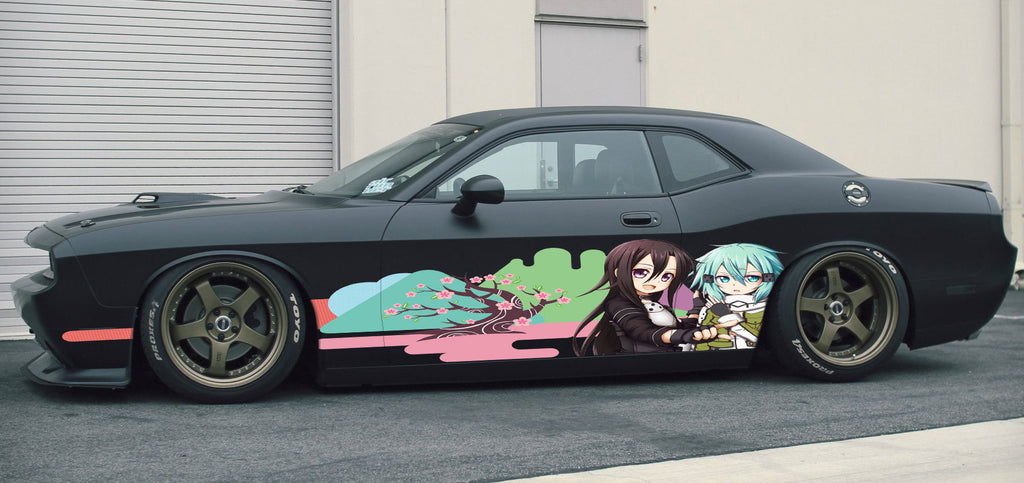 Anime Girls Sticker, Sakura Cherry Blossom Livery, Japanese Anime Vehicle Livery, Large Vehicle Graphics, Japanese Side Car Decal
