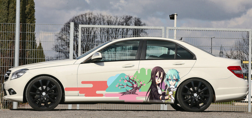 Anime Girls Sticker, Sakura Cherry Blossom Livery, Japanese Anime Vehicle Livery, Large Vehicle Graphics, Japanese Side Car Decal