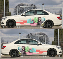 Load image into Gallery viewer, Anime Girls Sticker, Sakura Cherry Blossom Livery, Japanese Anime Vehicle Livery, Large Vehicle Graphics, Japanese Side Car Decal