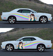 Load image into Gallery viewer, Anime Car Wrap, Sexy Anime Stickers, Manga Theme Side Car Wrap, Street Racing Graphic, Anime Car Vinyl Decal, Large Vehicle Graphics