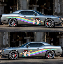 Load image into Gallery viewer, Anime Car Wrap, Sexy Anime Stickers, Manga Theme Side Car Wrap, Street Racing Graphic, Anime Car Vinyl Decal, Large Vehicle Graphics