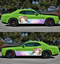Load image into Gallery viewer, Anime Car Wrap Side, Anime Stickers, Manga Theme Side Car Wrap, One Piece Car Decal, Anime Car Vinyl Decal, One part mirrored