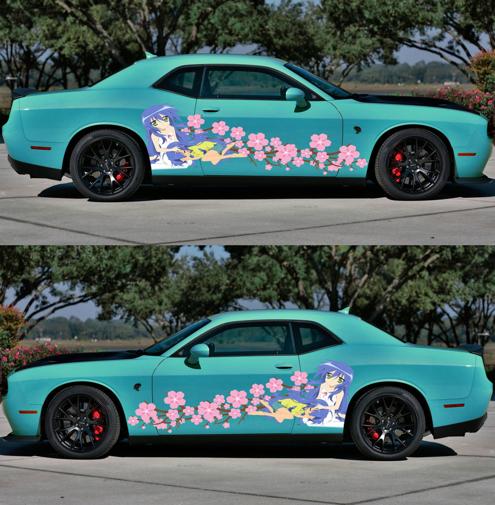 Anime Car Vinyl Decal – JDM Itasha Wrap for Hood, Door, or Side – Full Color Waifu Sticker for Drift Cars, Tuners, or Show Builds