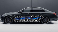 Load image into Gallery viewer, 3D Racing Flag Car Decal – Tribal Checkered Flag Vinyl Wrap – Racing Stripes Sticker for Cars, Trucks, SUVs – Custom Sizes