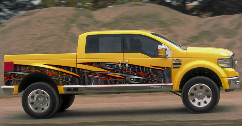 Tribal street racing graphic, Car vinyl full color tribal decal, wrap design, side vinyl for Pickups Full color graphics