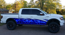 Load image into Gallery viewer, Tribal Dragons Racing flag car vinyl, Full color Car side graphics Racing, vinyl Checkered flag side graphics stripes