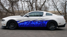 Load image into Gallery viewer, 3D Racing Flag Car wrap, Car Vinyl Full Color Tribal Dragons, Checkered Flag Decal, Dragon Car Side Graphics Sticker, Car wrap Side