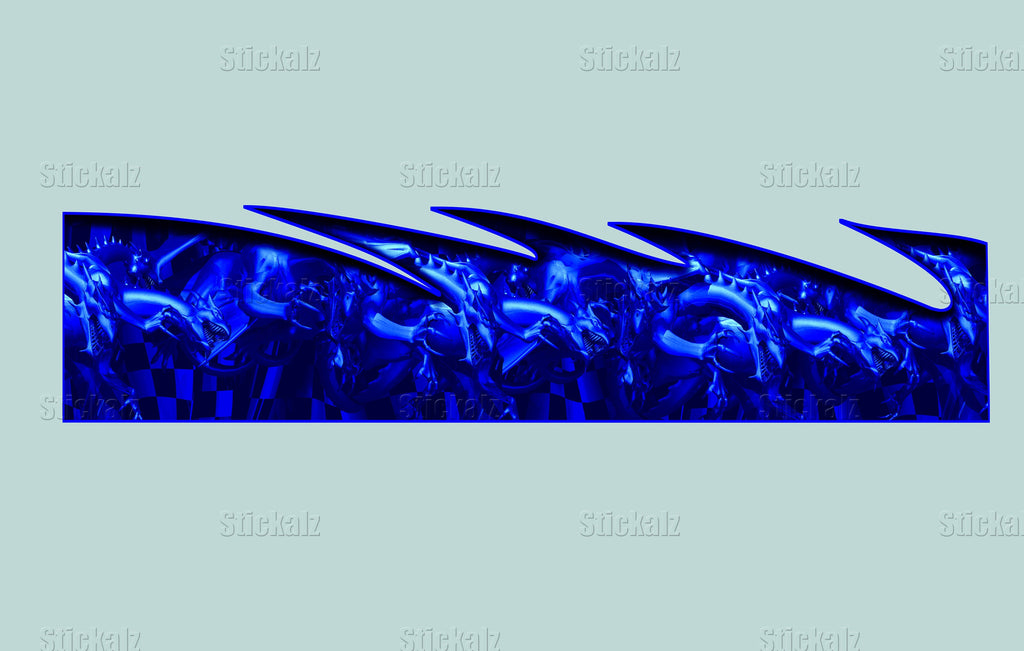 3D Dragons Tribal Ripped Metal Car Vinyl, Dragons Boat Wrap, Watercraft Vinyl, Tribal Flames Decals, Ranger Boat Decals and Stickers