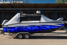Load image into Gallery viewer, 3D Dragons Tribal Ripped Metal Car Vinyl, Dragons Boat Wrap, Watercraft Vinyl, Tribal Flames Decals, Ranger Boat Decals and Stickers