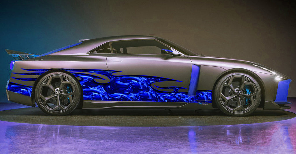Dragons Side Graphics Ripped Metal, Full color Car vinyl Design, Dragons Car wrap, Car vinyl sticker, Great 3D car decal, dragons stickers