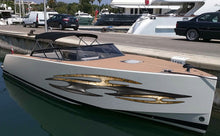 Load image into Gallery viewer, 3D Sword Ripped Metal Vinyl Wrap ,Tattoo Boat Decals, Watercraft Vinyl, Tribal Yacht Vinyl, Ranger Boat Decals and Stickers