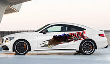 Load image into Gallery viewer, American flag decal Full color Car side graphics vinyl sticker USA flag wrap US eagle vinyl with eagle decor ,US decals