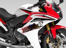 Load image into Gallery viewer, USA Racing Stickers and Decals for bike decoration, USA Eagle flag Ripped Metal Vinyl for Motorcycle Dirt Bike Decals,
