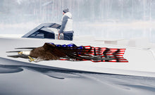 Load image into Gallery viewer, USA Flag Boat Wrap – 3D Ripped Metal Bald Eagle Vinyl Decal – Patriotic Marine Graphics – Boat, Truck, Trailer Full Color Vinyl Sticker