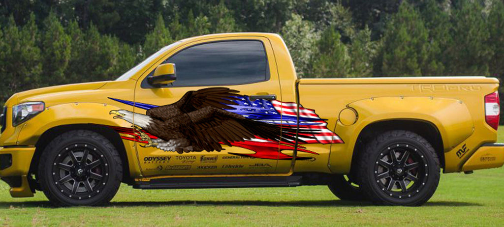 Tribal Patriotic Car street racing graphic US Flag Wrap, American pride Graphics, Stripes Auto Bumper Stickers