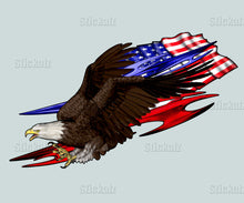 Load image into Gallery viewer, Boat Decals-Yacht American Pride Graphic Decal, American Flag Sticker Cigar Boat Wrap, 3D Tribal Ripped metal vinyl wrap, Stickers for Boat
