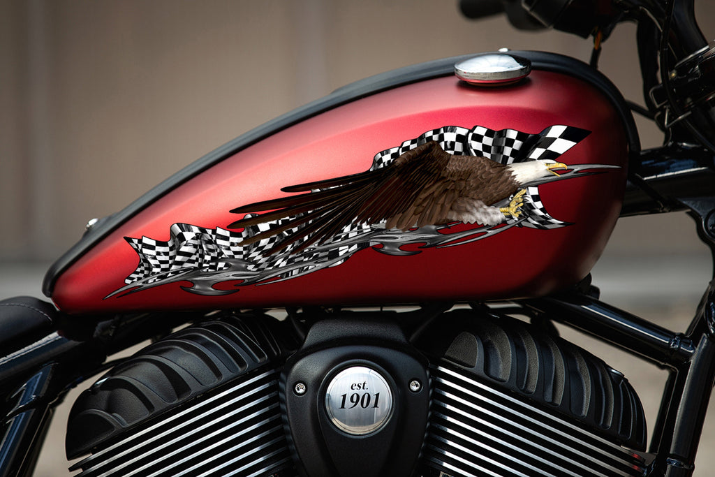 USA Racing Stickers and Decals, US Eagle Ripped Metal Motorcycle Vinyl, Dirt bike stickers, Dirt Bike, American Flag