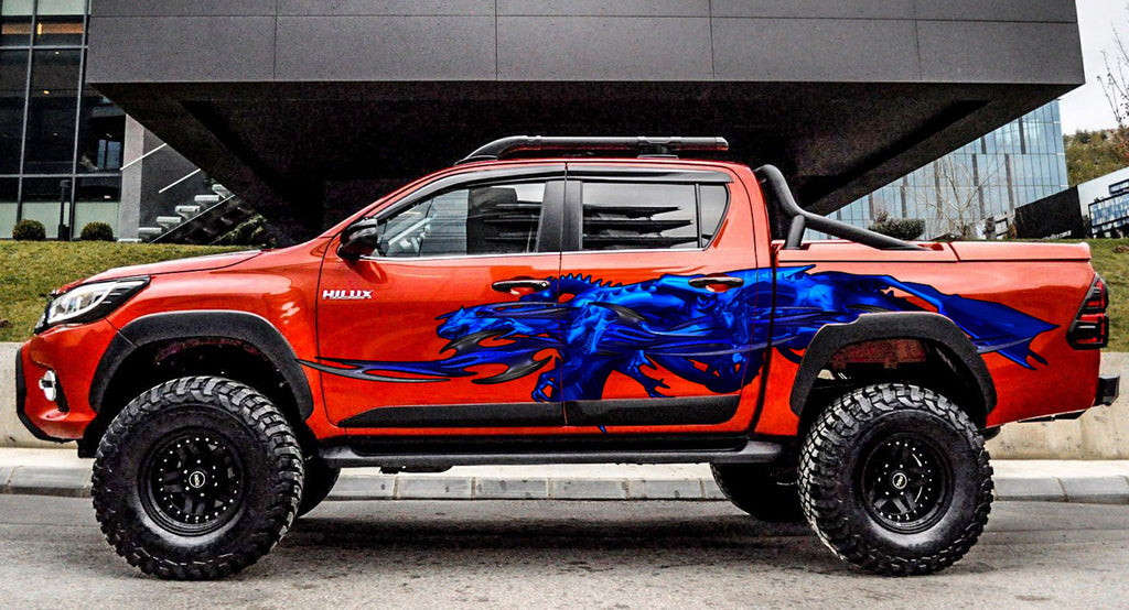 3D Dragons Car Wrap, Dragon Vinyl, Racing Stripes Vinyl, Cool Decals for jeep Wrap Design