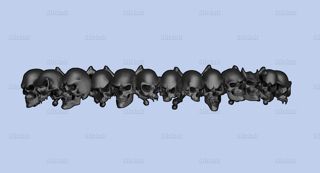 Skull Car Decal – Full Color Vinyl Graphic – Tribal Street Racing Sticker – Custom Car, Truck, SUV, Motorcycle Decal – Skull Wrap Design