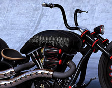 Load image into Gallery viewer, Flame Skull Decal, Skull Crotch Rocket Wrap, Skull Chopper Graphics, 3D Graphics of a Motorcycle Sticker, Tribal Flames Decals