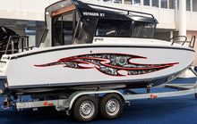 Load image into Gallery viewer, 3D Sword Ripped Metal Vinyl Wrap ,Tattoo Boat Decals, Watercraft Vinyl, Tribal Yacht Vinyl, Ranger Boat Decals and Stickers