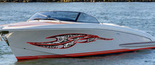 Load image into Gallery viewer, 3D Sword Ripped Metal Vinyl Wrap ,Tattoo Boat Decals, Watercraft Vinyl, Tribal Yacht Vinyl, Ranger Boat Decals and Stickers