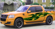 Load image into Gallery viewer, 3D Skull Graphic car wrap Sticker, Tribal Street Racing Graphic, Full Color Tribal Skulls Decal, Cool Decals for Cars