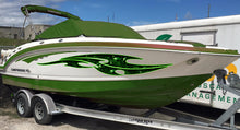 Load image into Gallery viewer, 3D Sword Ripped Metal Vinyl Wrap ,Tattoo Boat Decals, Watercraft Vinyl, Tribal Yacht Vinyl, Ranger Boat Decals and Stickers