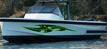 Load image into Gallery viewer, 3D Sword Ripped Metal Vinyl Wrap ,Tattoo Boat Decals, Watercraft Vinyl, Tribal Yacht Vinyl, Ranger Boat Decals and Stickers