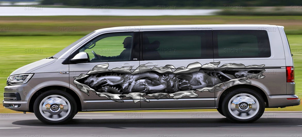 Dragons Ripped Metal Car Decal, Dragon Car Wrap, Pride Wrap Side Decals, Graphics Vinyl Stickers
