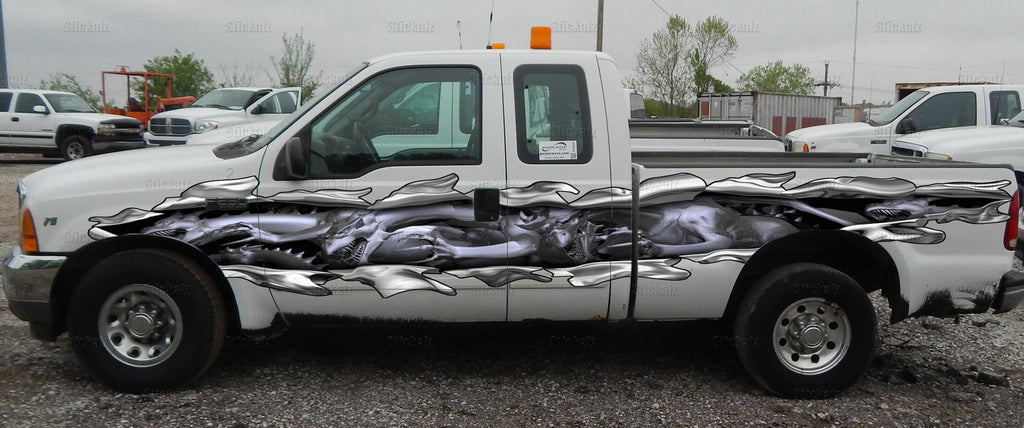 Dragons Ripped Metal Car Vinyl Dragon stickers for truck Graphics Side Decals Graphics Vinyl Stickers
