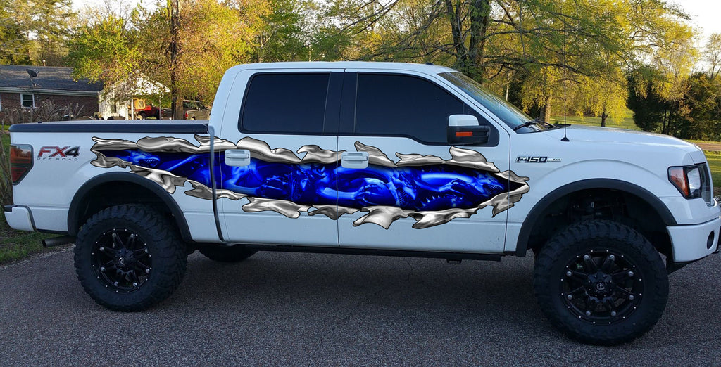 Tribal Dragons street racing graphic, Car side tribal Dragons vinyl, Full color Monster, Lizard wrap, jeep side stickers