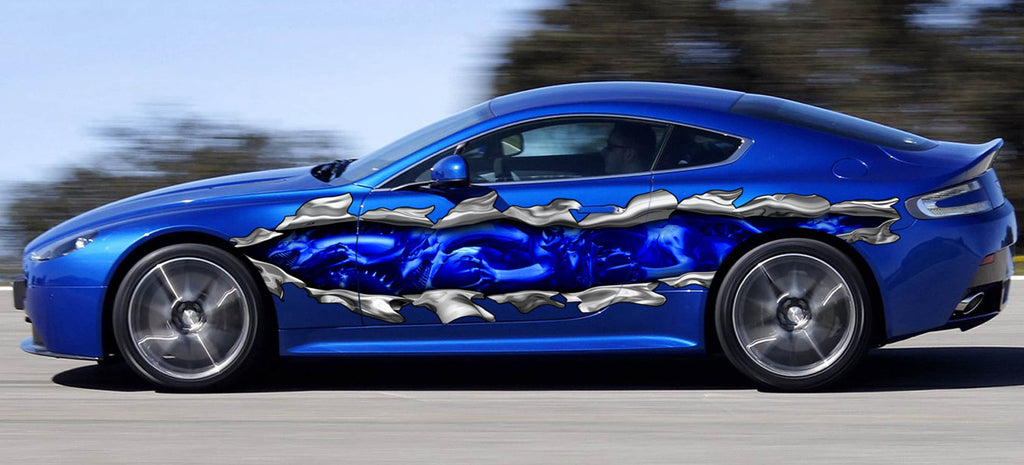 3D Dragons decal Full color Car side graphics vinyl sticker Snake Car wrap Dragon Car vinyl Tribal Lizard car graphics