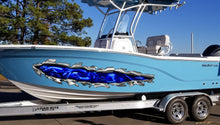 Load image into Gallery viewer, 3D Dragons Tribal Ripped Metal Vinyl, Dragons Boat Wrap, Boat Decal, Tribal Flames Decals, Cigar Boat Wrap, Ranger Boat Decals and Stickers
