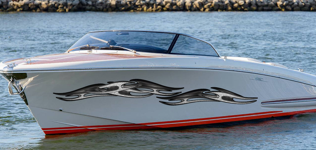 3D Sword Ripped Metal Vinyl Wrap ,Tattoo Boat Decals, Watercraft Vinyl, Tribal Yacht Vinyl, Ranger Boat Decals and Stickers