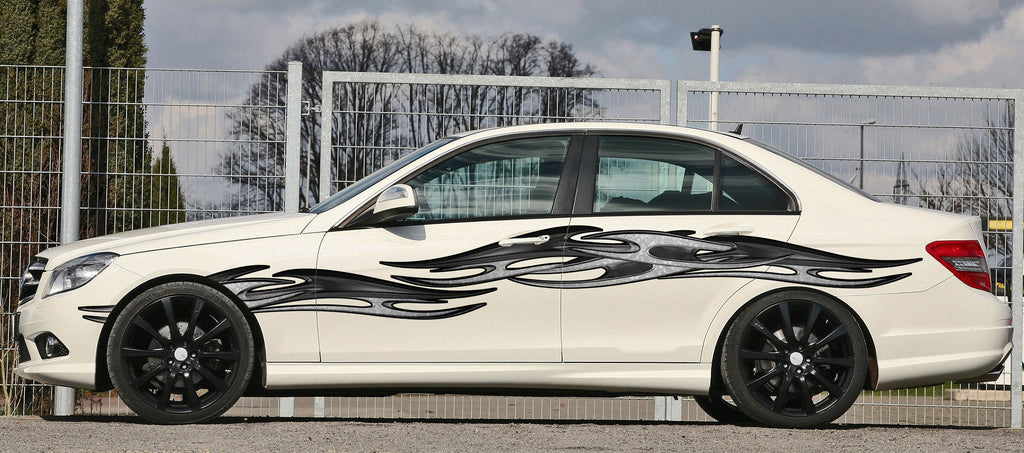3D Sticker for a Sports Car, Tribal street racing graphic decal, Tribal wrap ripped metal full color Car vinyl design,