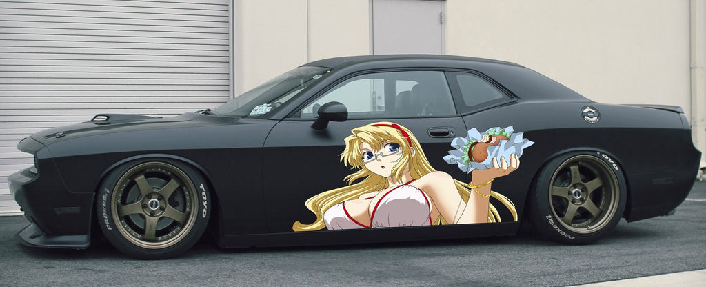Sexy Anime Girl Car Sticker – Hot Waifu Car Decal for Window, Laptop, Hydro Flask – JDM Anime Bumper Sticker – Otaku Gift Idea