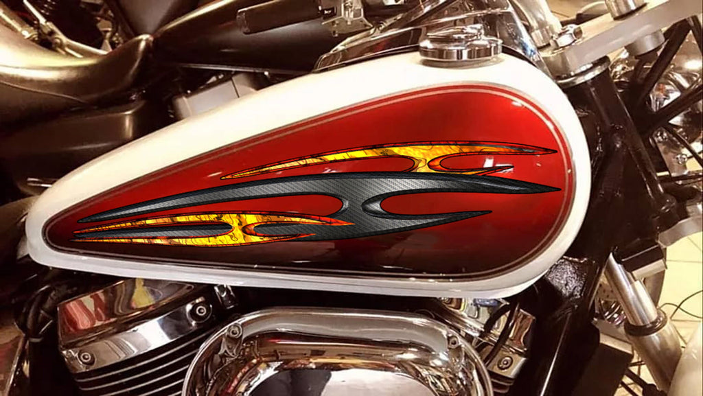 Sport Bike Decal, Motorcycle Stickers, 3D Tribal Ripped Metal Racing Bike Vinyl Decal, Dirt Bike Wrap Vinyl, Motorcycle Vinyl Sticker
