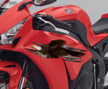 Load image into Gallery viewer, USA Racing Stickers and Decals, US Eagle Ripped Metal Motorcycle Vinyl, Dirt bike stickers, Dirt Bike Decals, American Flag Decal