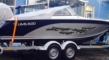 Load image into Gallery viewer, 3D Sword Ripped Metal Vinyl Wrap ,Tattoo Boat Decals, Skull Decal, Tribal Yacht Vinyl, Ranger Boat Decals and Stickers