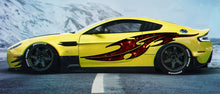 Load image into Gallery viewer, Ripped Metal Full Color car Decals, Tribal Skull Racing Stripes Sticker, Skulls Car Graphics Auto Vinyl wrap Design wrap