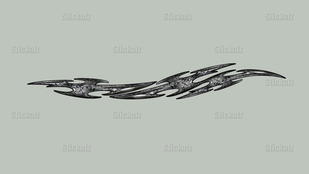 3D Sword Ripped Metal Vinyl Wrap ,Tattoo Boat Decals, Watercraft Vinyl, Tribal Yacht Vinyl, Ranger Boat Decals and Stickers